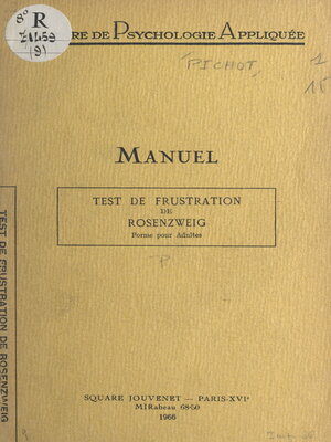 cover image of Le test de frustration de Rosenzweig (forme pour adulte)